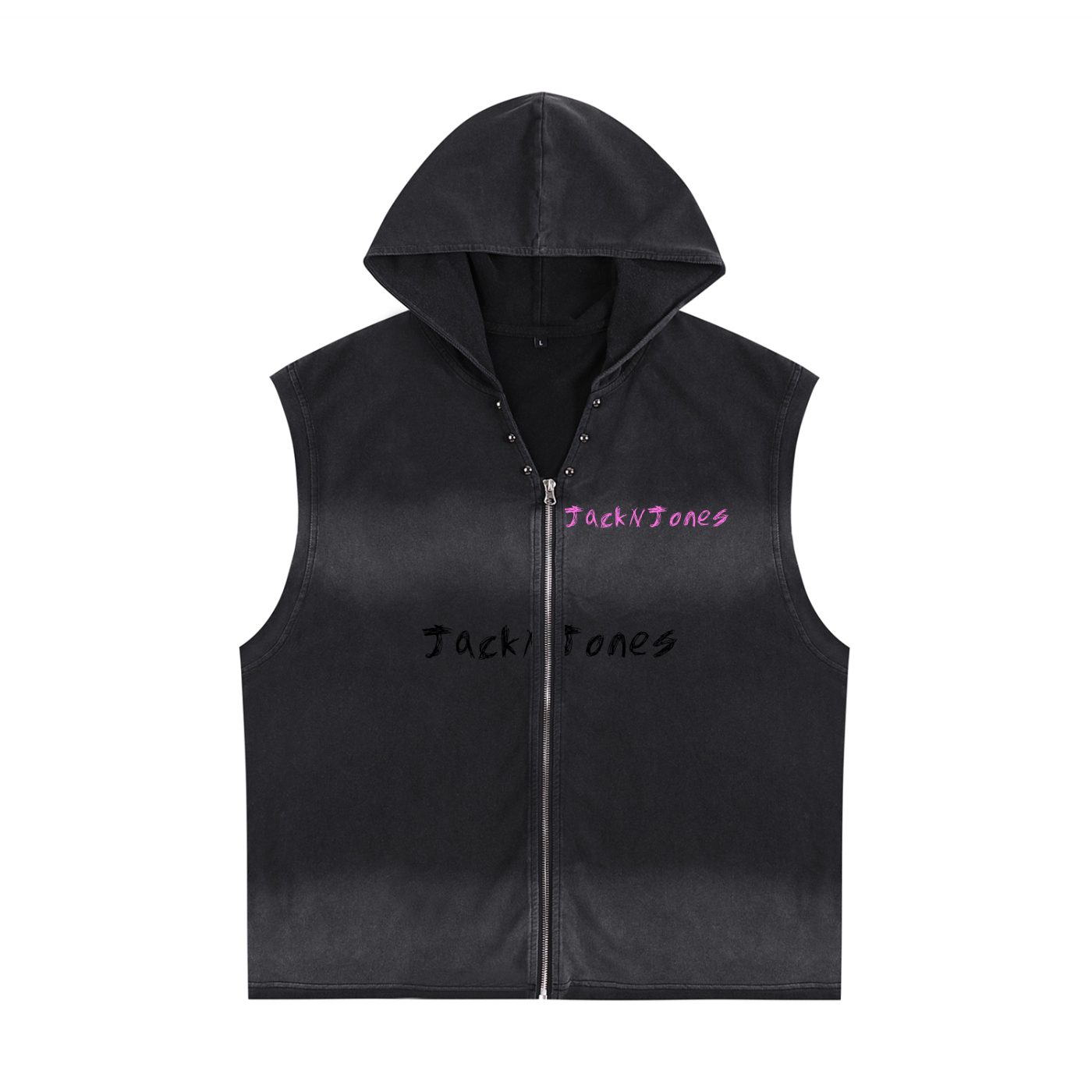 Vintage Washed Zip-Up Hooded Tank Top