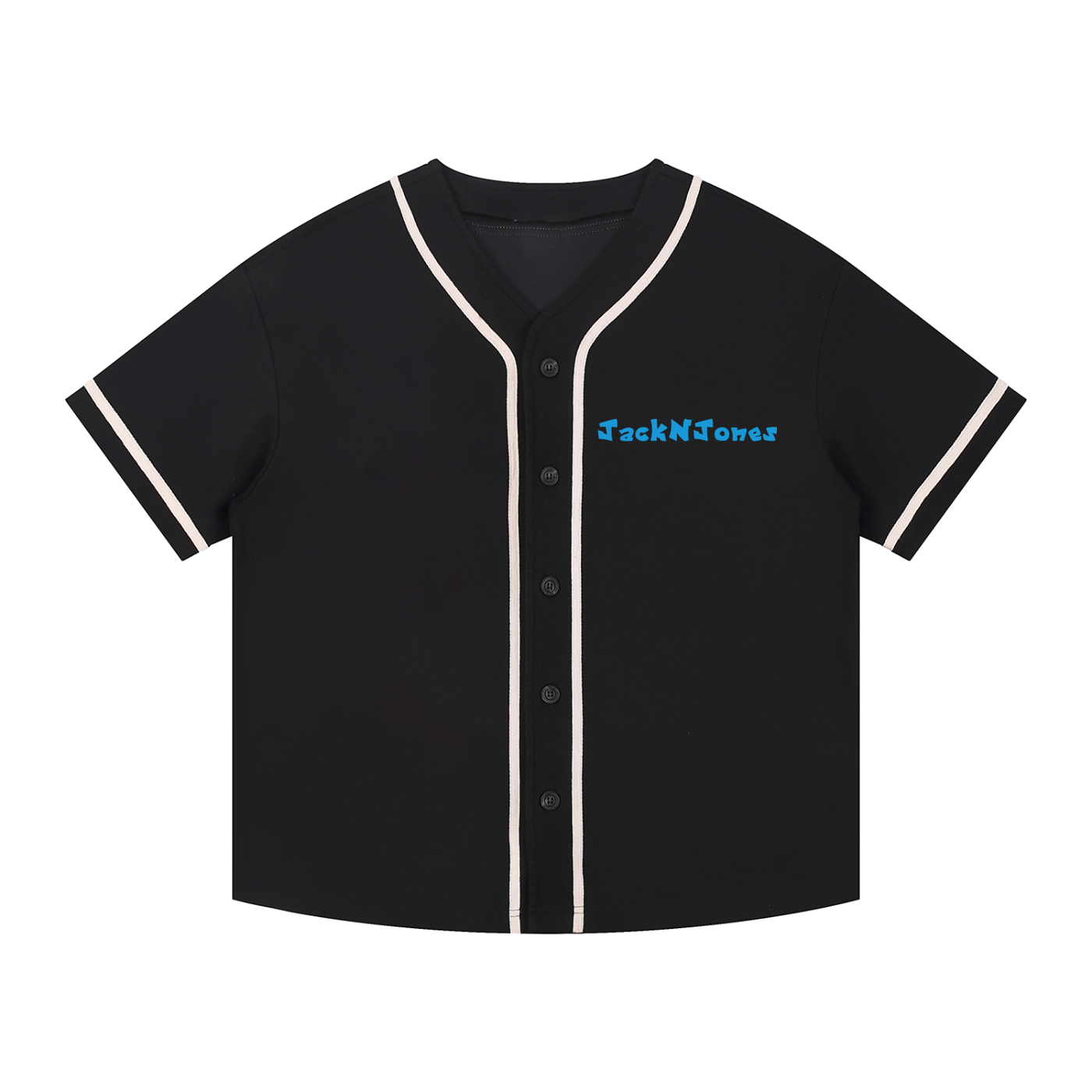 Contrast Piped Button-Up Jersey