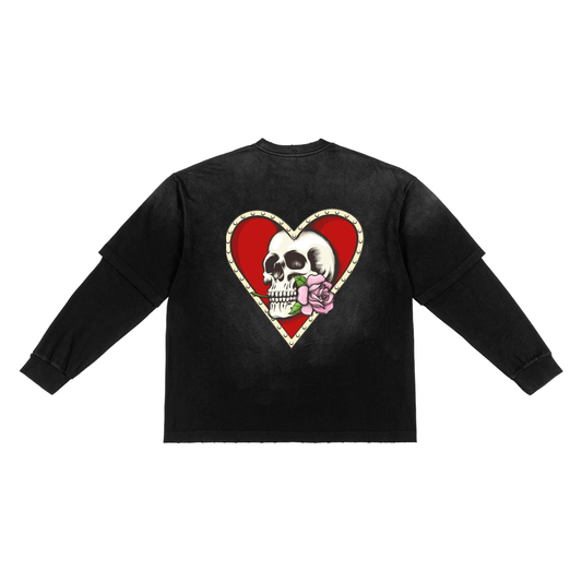 Sunfade Hand-Frayed Faux Two-Piece T-Shirt
