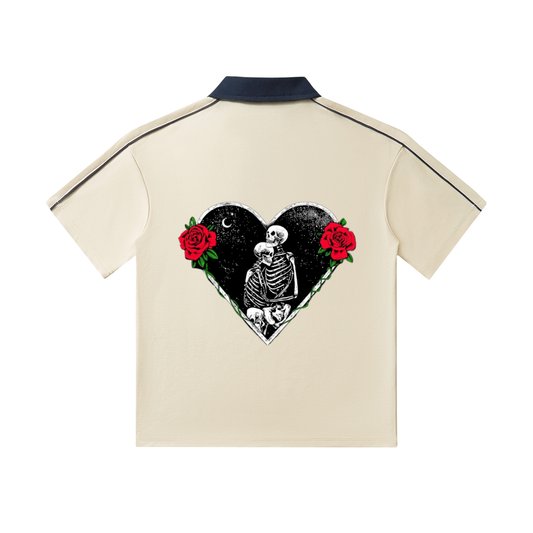 Contrast Collar Short-Sleeve Polo Shirt